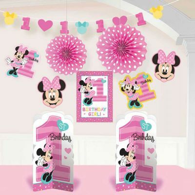 MINNIE MOUSE FUN TO BE ONE ROOM DECORATING KIT, MINNIE MOUSE PART, MINNIE  MOUSE DECORATIONS, MINNIE – Whip It Up Cake Supplies