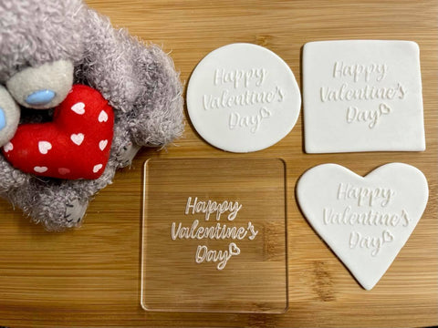 HAPPY VALENTINE'S DAY with small heart - RAISE IT UP COOKIE STAMP