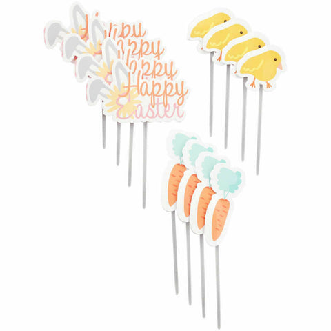 EASTER CUPCAKE TOPPERS x 12