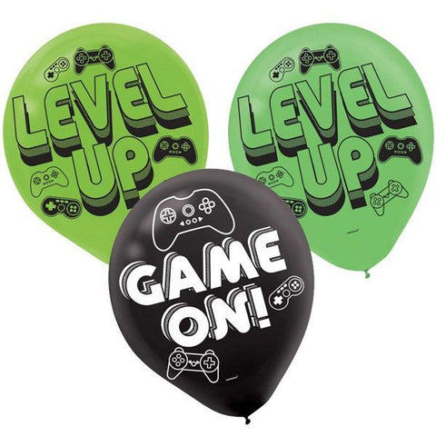 LEVEL UP GAMING LATEX BALLOONS x 6