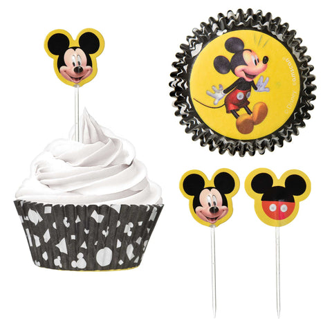 MICKEY MOUSE FOREVER CUPCAKE CASES & PICKS SET 24 sets
