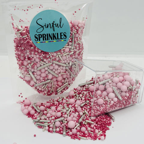 BUBBLY PINK SINFUL SPRINKLES 100g