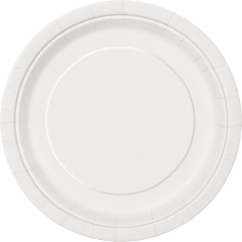 BRIGHT WHITE LUNCH PLATES 9" x 8 pack