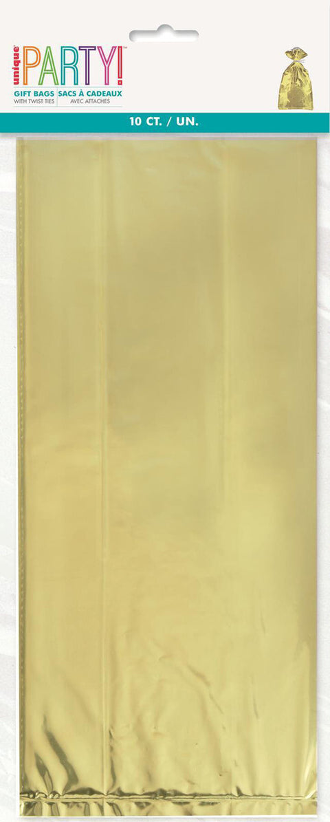 CHAMPAGNE GOLD CELLO BAGS 10 pack