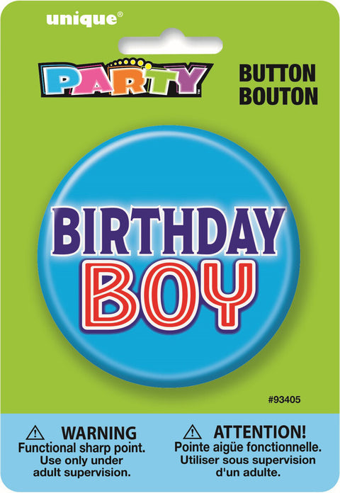 BIRTHDAY BOY BUTTON 3"