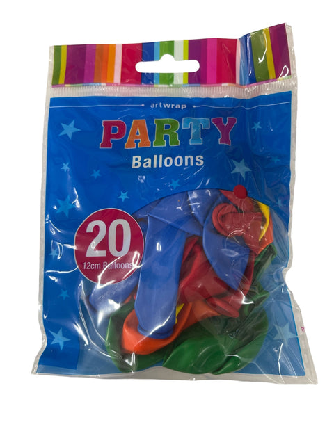 RAINBOW BALLOONS 12cm x 20 pack