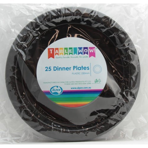 BLACK DINNER PLATES 25pk