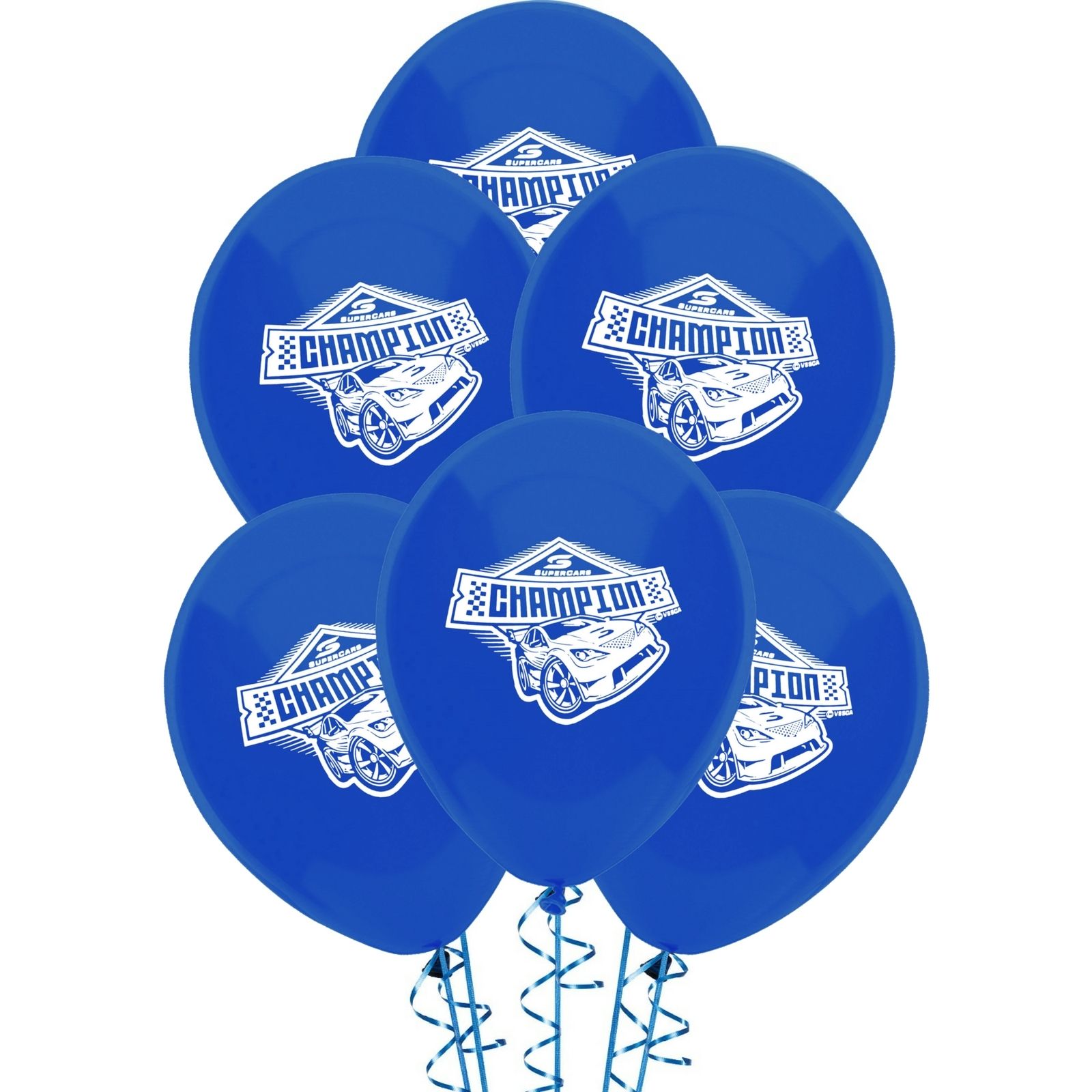 SUPERCARS V8 LATEX BALLOONS 6pk Whip It Up Cake Supplies