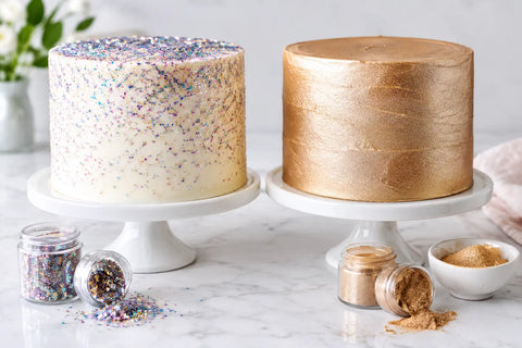 Edible Glitter vs Lustre Dust on Cakes