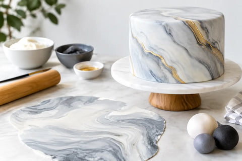 How to Marble Fondant for Show-Stopping Cakes