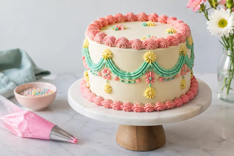 Retro Cake Piping Trends for Modern Parties