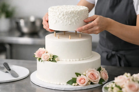 How to Stack Cake Tiers Without the Wobble