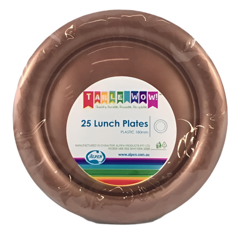 ROSE GOLD LUNCH PLATES 25pk - Whip It Up Cake Supplies