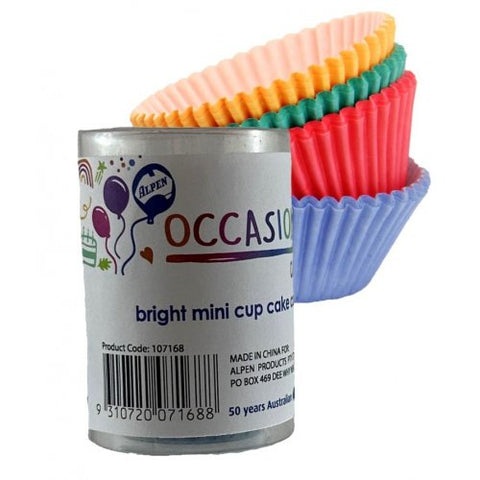 COLOURED MINI CUPCAKE CASES x 100