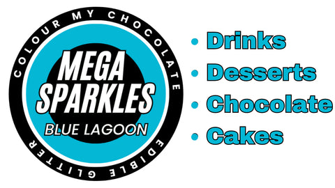BLUE LAGOON MEGA SPARKLES - EDIBLE & DRINKABLE GLITTER - Whip It Up Cake Supplies