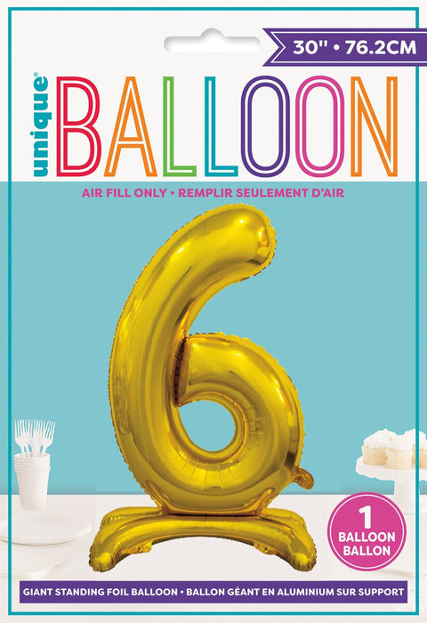 #5 GIANT 76cm GOLD AIR FILLED STANDING BALLOON