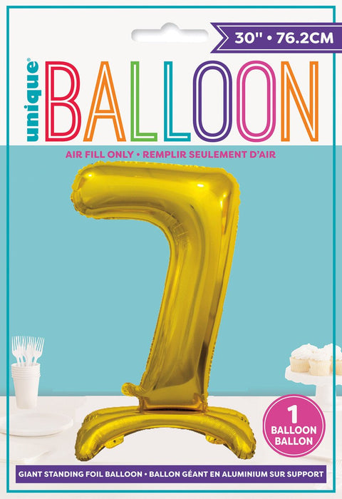 #7 GIANT 76cm GOLD AIR FILLED STANDING BALLOON