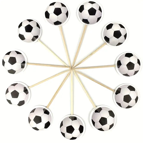 SOCCER BALL PICKS x 12 - Whip It Up Cake Supplies