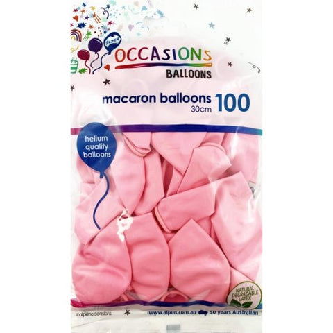 MACARON LIGHT PINK  30cm BALLOONS 100 pack - Whip It Up Cake Supplies