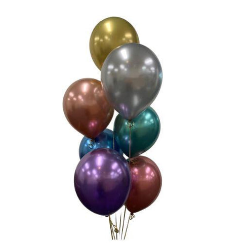 CHROME ASSORTED 30cm BALLOONS 10 pk - Whip It Up Cake Supplies