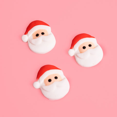 SANTA HEAD EDIBLE ICING DECORATIONS 8 pack - Whip It Up Cake Supplies