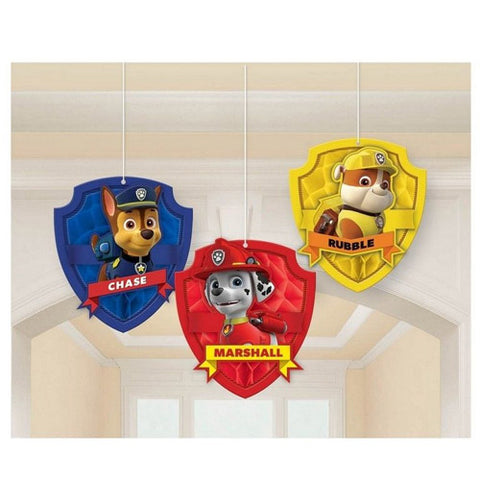 PAW PATROL HONEYCOMB DECORATIONS 3pc - Whip It Up Cake Supplies