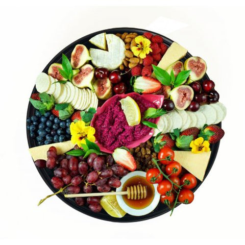 RESUABLE BLACK ROUND SECTION PLATTER 31.5cm x 3.7cm - Whip It Up Cake Supplies