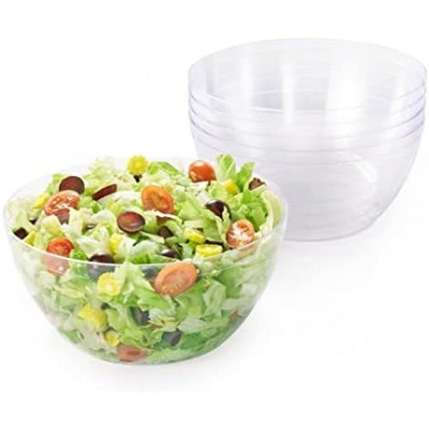 REUSABLE SALAD BOWL CRYSTAL CLEAR 4L - 25.2cm x 11.8cm - Whip It Up Cake Supplies