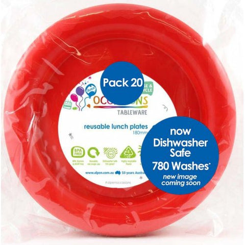 RED LUNCH PLATES 20pk