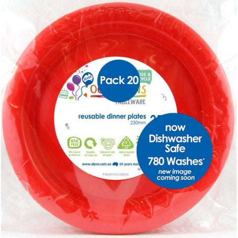 RED DINNER PLATES 20pk