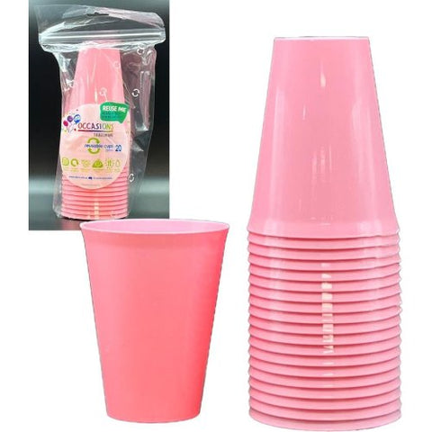 LIGHT PINK DRINKING CUPS 20pk