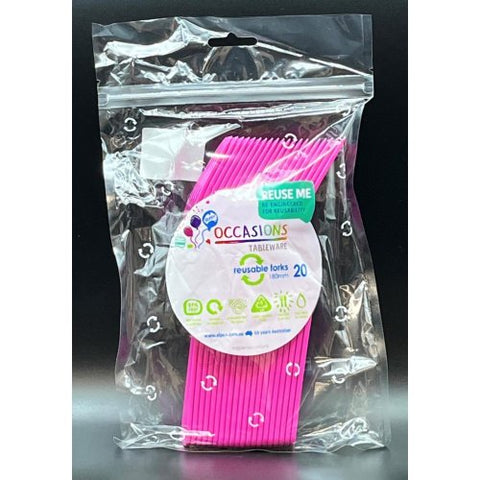 MAGENTA PLASTIC FORKS 20pk - Whip It Up Cake Supplies