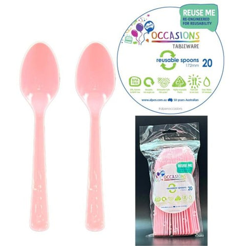 LIGHT PINK SPOONS 20pk