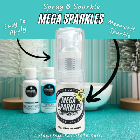 WHITE DIAMOND MEGA SPARKLES PUMP 10g - Whip It Up Cake Supplies