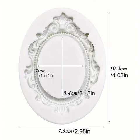 OVAL PLAQUE SILICONE MOULD 10cm wide - Whip It Up Cake Supplies