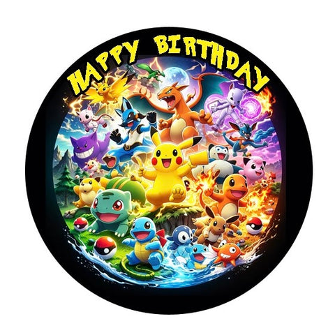 POKÉMON ROUND GROUP 7” EDIBLE IMAGE - Whip It Up Cake Supplies