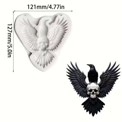 CROW & SKULL SILICONE MOULD