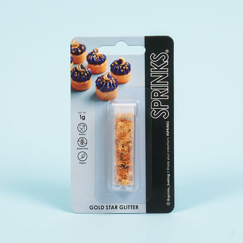 GOLD STAR EDIBLE GLITTER 1kg by SPRINKS