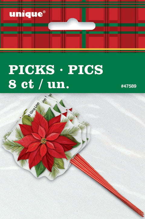 SANTA CHRISTMAS PICKS 8 pk - Whip It Up Cake Supplies