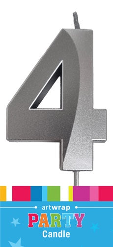 #4 SILVER CANDLE - Whip It Up Cake Supplies