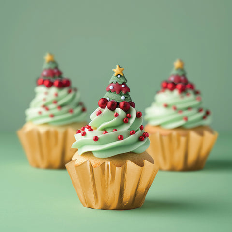 CHRISTMAS TREES EDIBLE ICING DECORATIONS 8 pack - Whip It Up Cake Supplies