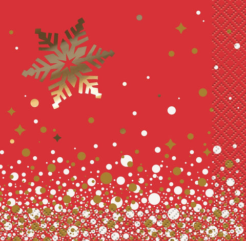 MERRY CHRISTMAS GOLD SPARKLE BEVERAGE NAPKINS 16pk - Whip It Up Cake Supplies