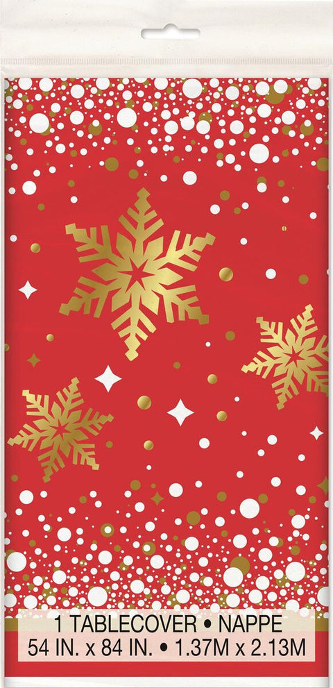 GOLD SPARKLE CHRISTMAS PLASTIC TABLE COVER - Whip It Up Cake Supplies