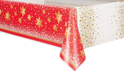 GOLD SPARKLE CHRISTMAS PLASTIC TABLE COVER - Whip It Up Cake Supplies