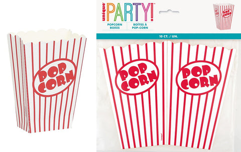 POPCORN BOXES 10 pack CARDBOARD - Whip It Up Cake Supplies