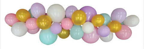 BALLOON GARLAND PASTEL 35pk - UNICORN - Whip It Up Cake Supplies