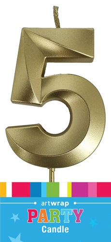 #5 GOLD CANDLE - Whip It Up Cake Supplies