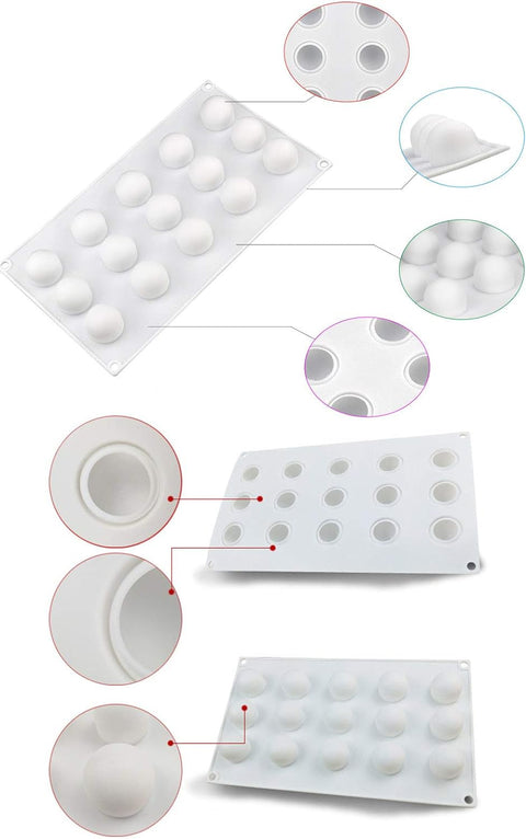 BALL SHAPE SILICONE MOULD 15 cavity - Whip It Up Cake Supplies