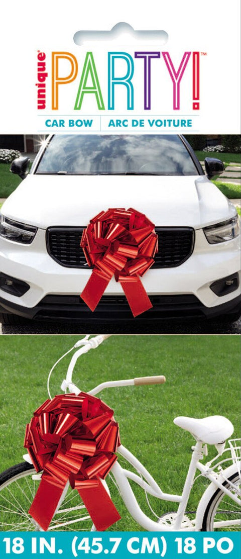 GIANT RED CAR BOW 45cm - Whip It Up Cake Supplies