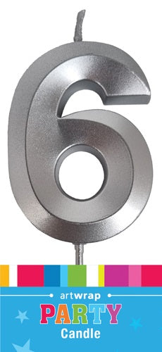 #6 SILVER CANDLE - Whip It Up Cake Supplies